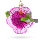 Hummingbird with Pink Hibiscus Blown Glass Christmas Ornament