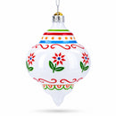 Finial with Floral Pattern Glass Christmas Ornament