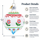 Floral Finial Drop Glass Christmas Ornament