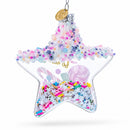 Sugar Star with Shakable Sprinkles Glass Christmas Ornament
