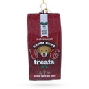 Santa's Dog Treat Pack Blown Glass Christmas Ornament