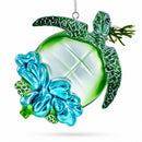 Hawaiian Aloha Turtle Glass Christmas Ornament