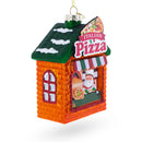 Italian Pizzeria with Santa Blown Glass Christmas Ornament
