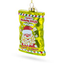 Santa’s Christmas Popcorn Bag Blown Glass Christmas Ornament