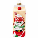 Holiday Eggnog Milk Carton Glass Christmas Ornament