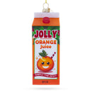 Jolly Christmas Orange Juice Box Blown Glass Christmas Ornament