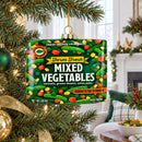 Mixed Vegetables Frozen Box Glass Christmas Ornament