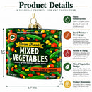 Mixed Vegetables Frozen Box Glass Christmas Ornament