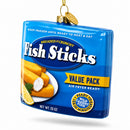 Fish Sticks Frozen Box Glass Christmas Ornament