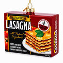 Lasagna Box Glass Christmas Ornament