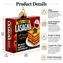 Lasagna Box Glass Christmas Ornament