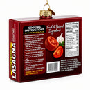Lasagna Box Glass Christmas Ornament