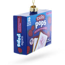 Frosted Strawberry Toaster Pops Blown Glass Christmas Ornament
