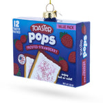 Frosted Strawberry Toaster Pops Blown Glass Christmas Ornament