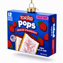Frosted Strawberry Toaster Box Glass Christmas Ornament