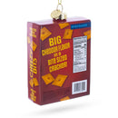 Cheezy Bits Cracker Box Glass Christmas Ornament