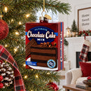 Chocolate Cake Mix Glass Christmas Ornament