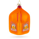 100% Pure Orange Juice Jug Large Blown Glass Christmas Ornament