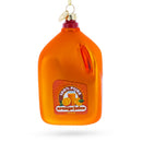 100% Pure Orange Juice Jug Large Blown Glass Christmas Ornament