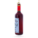 Holiday Survival Kit Wine Bottle Blown Glass Christmas Ornament