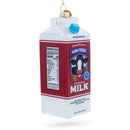 Milk Carton Blown Glass Christmas Ornament