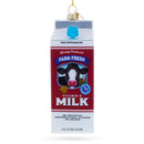 Milk Carton Blown Glass Christmas Ornament