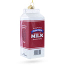Milk Carton Blown Glass Christmas Ornament