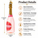Sparkling Prosecco Bottle Glass Christmas Ornament