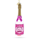 Sparkling Rosé Wine Bottle Blown Glass Christmas Ornament