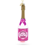 Sparkling Rosé Wine Bottle Blown Glass Christmas Ornament
