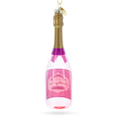 Sparkling Rosé Wine Bottle Blown Glass Christmas Ornament