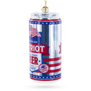 USA Patriot Beer Can Blown Glass Christmas Ornament