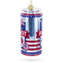 USA Patriot Beer Can Blown Glass Christmas Ornament