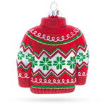 Nordic Sweater Blown Glass Christmas Ornament