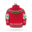 Nordic Sweater Blown Glass Christmas Ornament