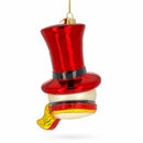Germany Flag Red Hat Snowman Head Glass Christmas Ornament