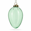 Oval Vintage Style Clear Glass Egg Christmas Ornament