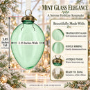Oval Vintage Style Clear Glass Egg Christmas Ornament
