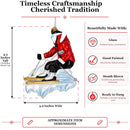 Alpine Downhill Skier on Slopes Glass Christmas Ornament