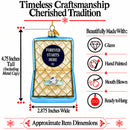 Proposal Wedding Engagement Ring Box Glass Christmas Ornament