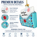 Nostalgic Wish You Were Postcard Mail Letter Glass Christmas Ornament