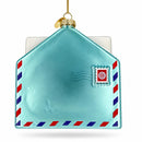 Nostalgic Wish You Were Postcard Mail Letter Glass Christmas Ornament