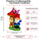 Garden Gnome with Mushroom Mailbox Glass Christmas Ornament