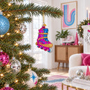 Pink Glitter Rollerblade Inline Skate Glass Christmas Ornament