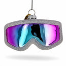 Iridescent Lens Snowboard Ski Goggles Glass Christmas Ornament