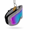 Iridescent Lens Snowboard Ski Goggles Glass Christmas Ornament