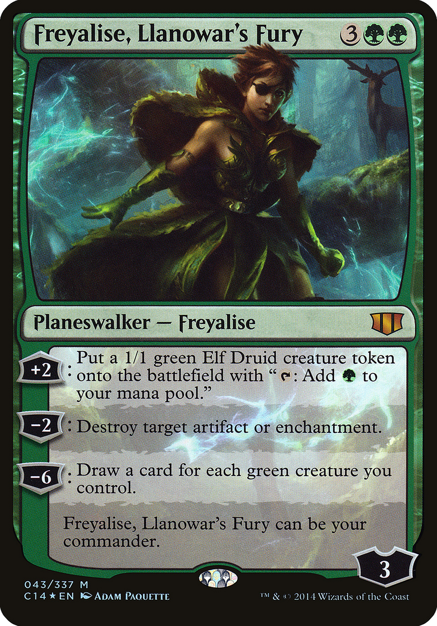 Freyalise, Llanowar's Fury (OVER-043) - Commander 2014 Oversized Foil