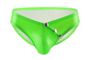 Men's Faux Leather U Convex Low Waist Briefs