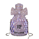 High-end Luxurious Heavy-Embroidered Shiny Champagne Bottle Rhinestone Evening Bag