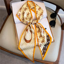 Thin Houndstooth Silk Scarf - Hair Tie
